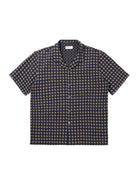 Universal Works Rhodes 8 Cotton Road Shirt Navy / Sand - Steranko Clothing Manchester