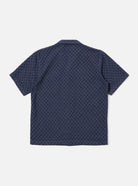 Universal Works Road Shirt Dot Waffle Navy - Steranko Clothing Manchester