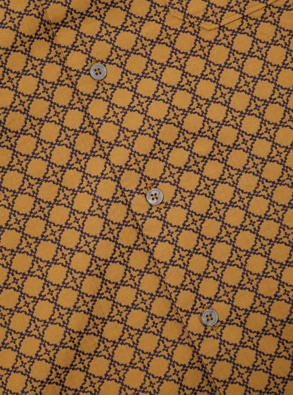 Universal Works Road Shirt Gold / Navy - Steranko Clothing Manchester