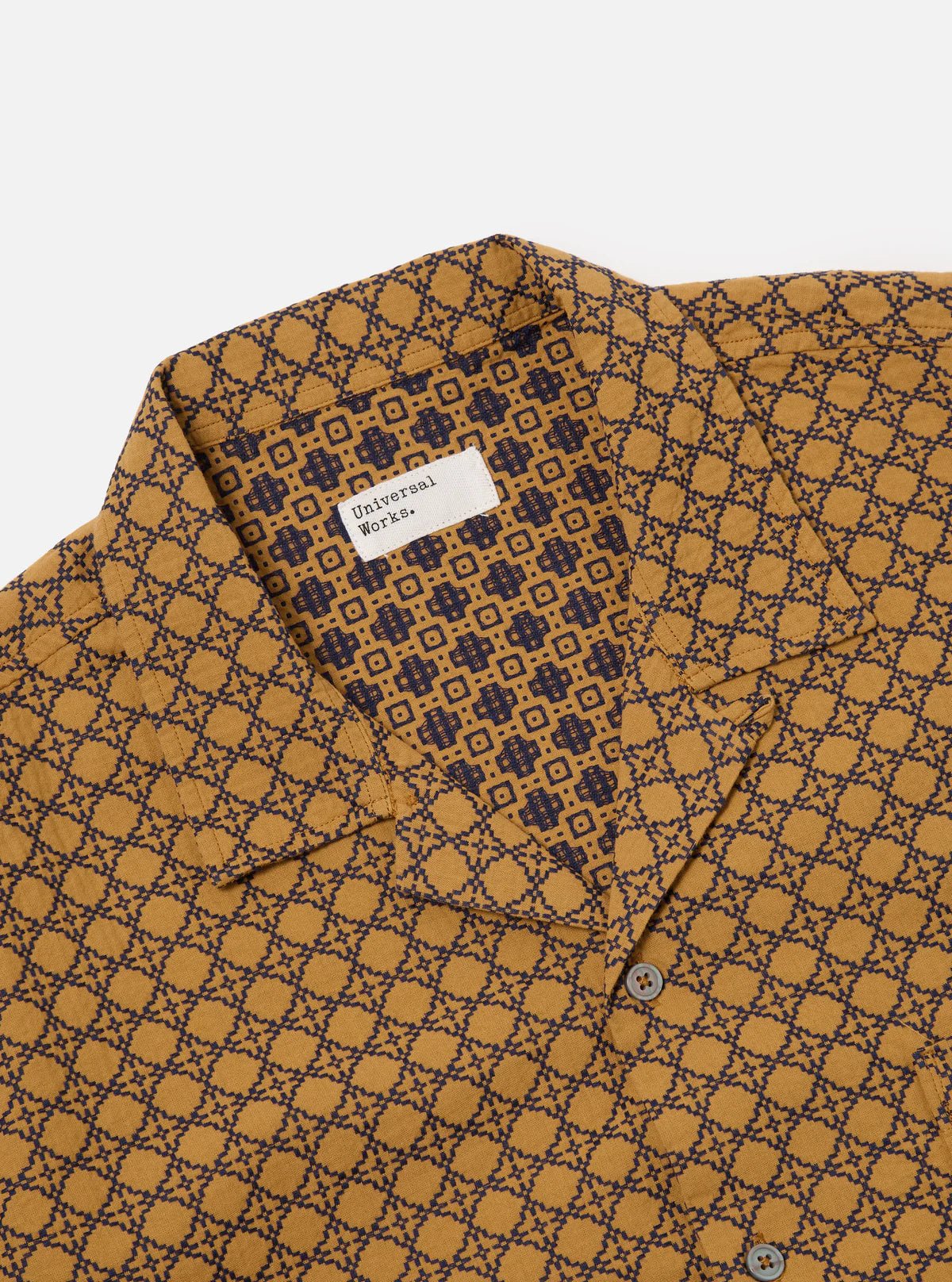 Universal Works Road Shirt Gold / Navy - Steranko Clothing Manchester