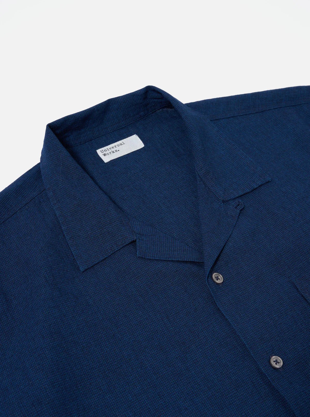 Universal Works Road Shirt Indigo Lincot Denim - Steranko Clothing Manchester