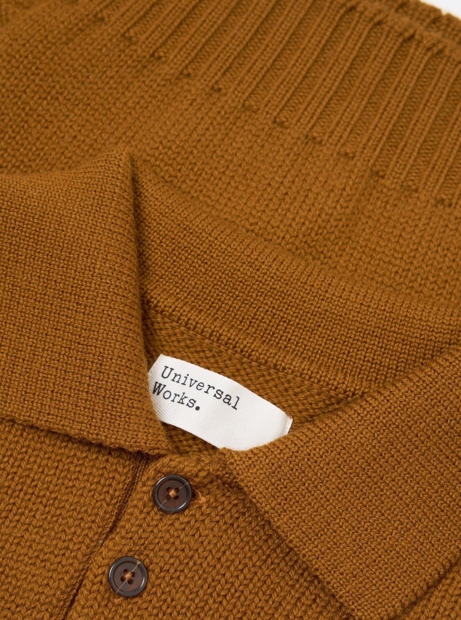 Universal Works Shetland Wild Curtis Sweater Gold - Steranko Clothing Manchester