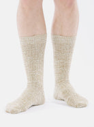 Universal Works Slub Knit Sock Dark Sand - Steranko Clothing Manchester