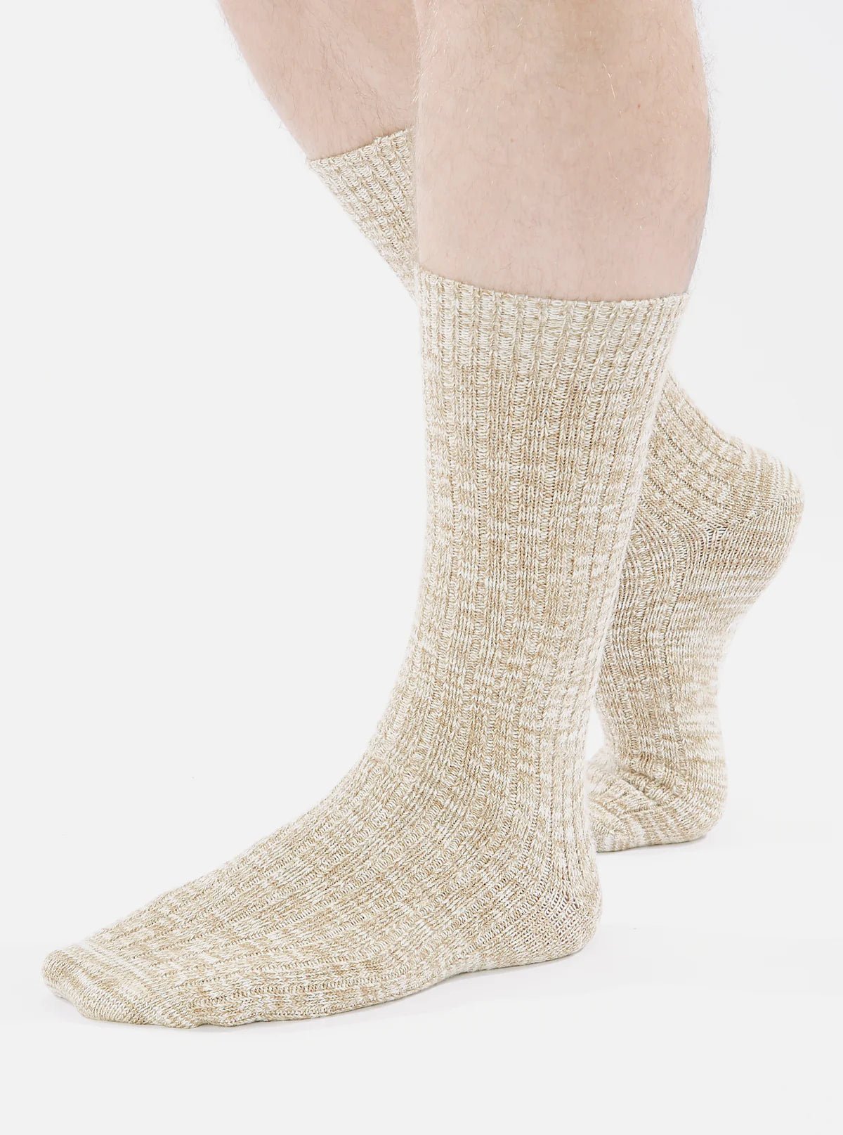 Universal Works Slub Knit Sock Dark Sand - Steranko Clothing Manchester