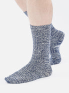 Universal Works Slub Knit Sock Navy - Steranko Clothing Manchester