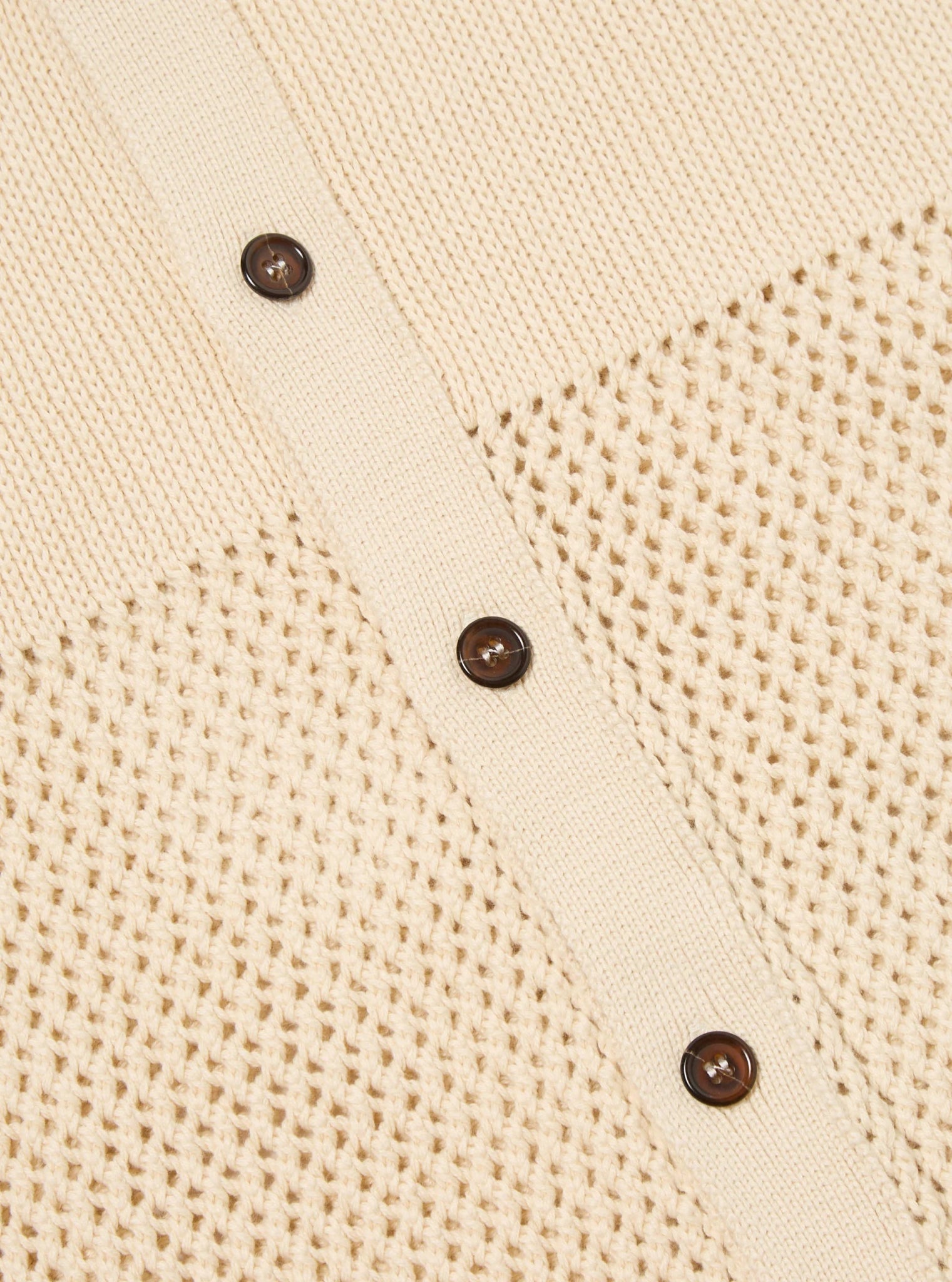 Universal Works SS Open Knit Shirt Ecru - Steranko Clothing Manchester