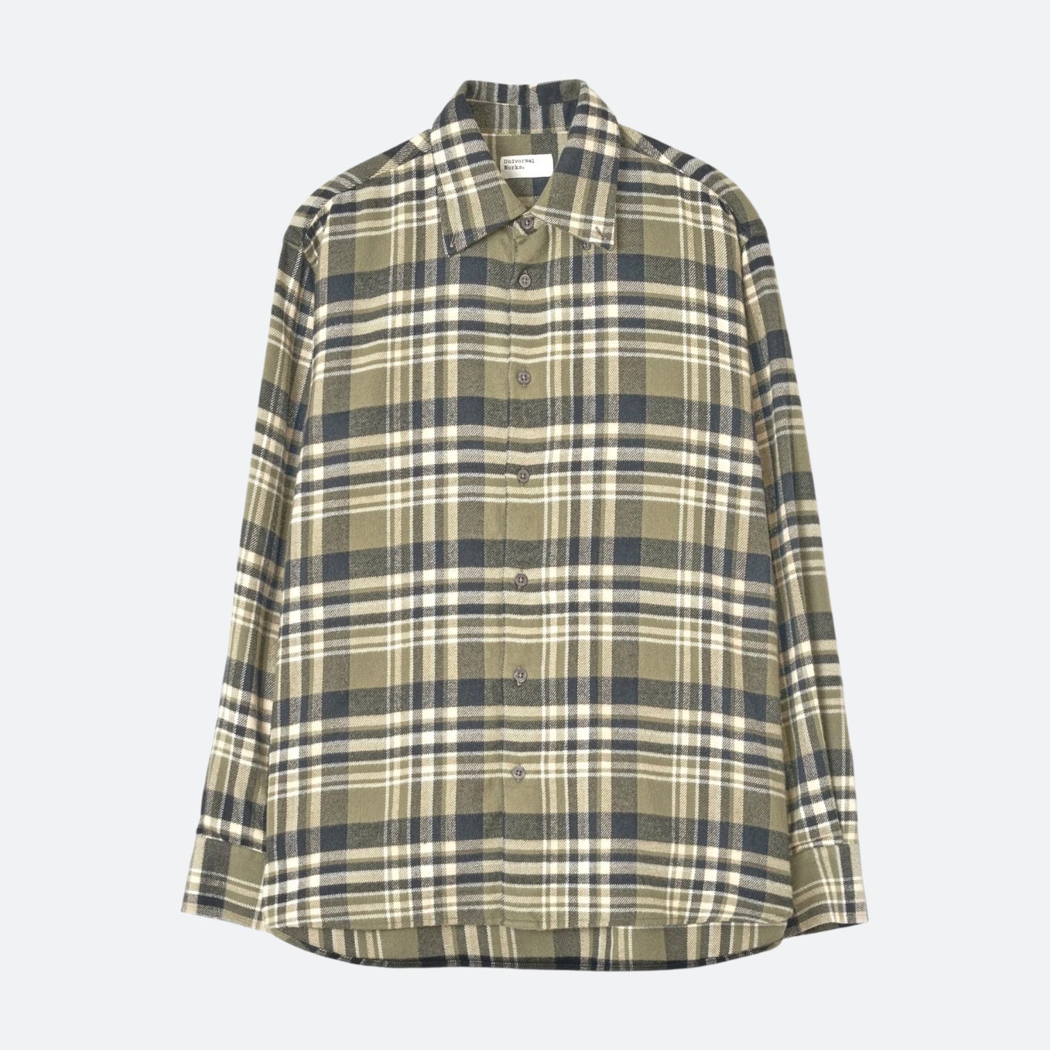 Universal Works Standard Shirt Olive Jazz Check - Steranko Clothing Manchester