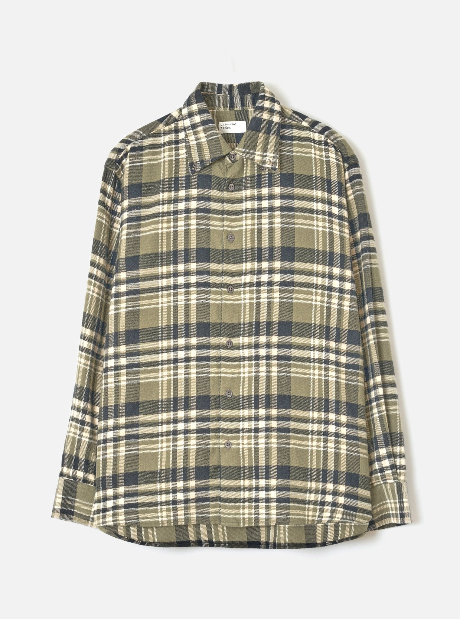 Universal Works Standard Shirt Olive Jazz Check - Steranko Clothing Manchester