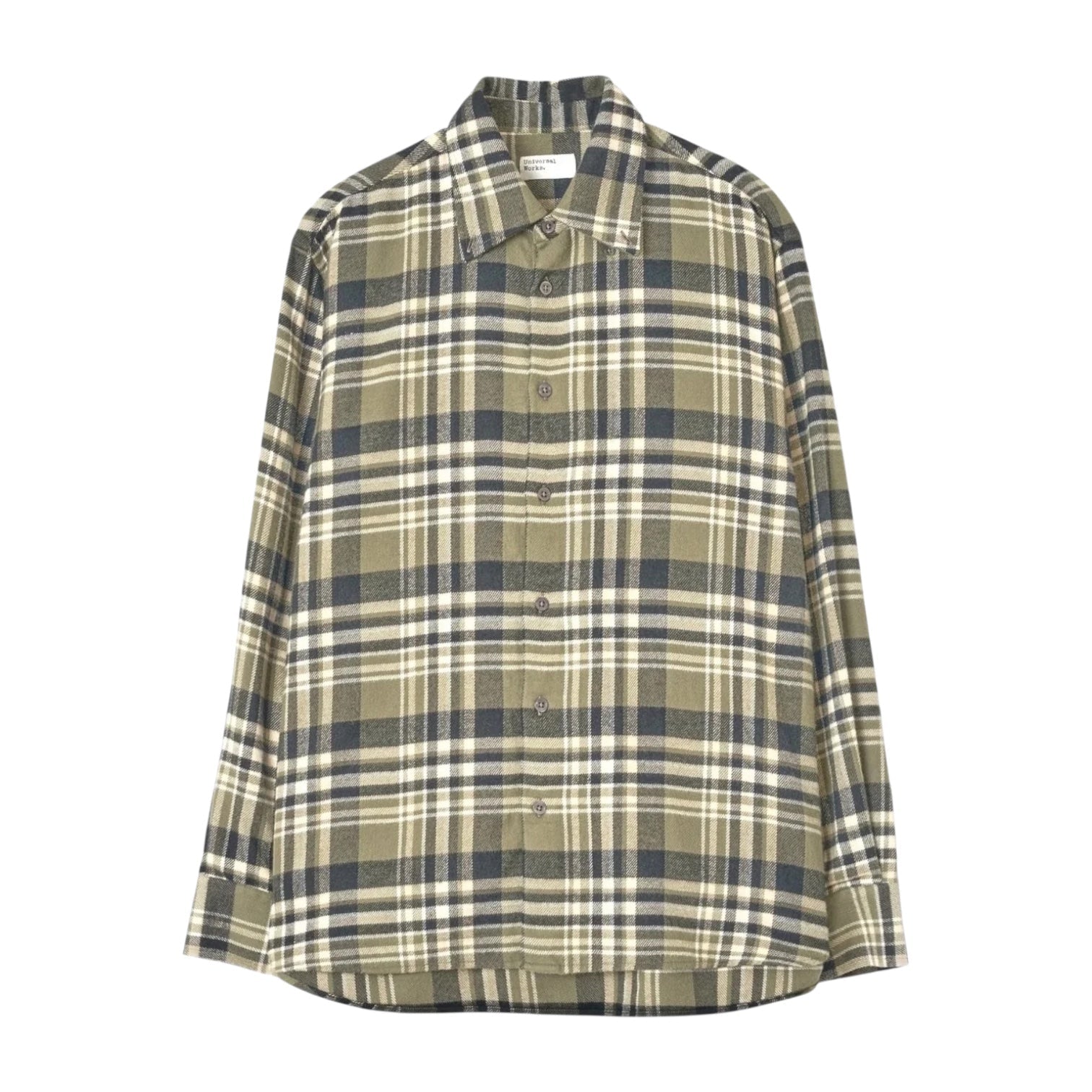 Universal Works Standard Shirt Olive Jazz Check - Steranko Clothing Manchester