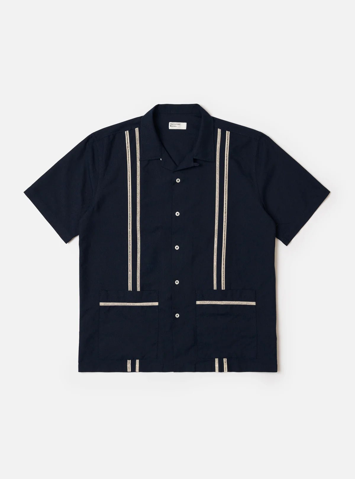 Universal Works Tropicana Shirt Classic Oxford Navy - Steranko Clothing Manchester