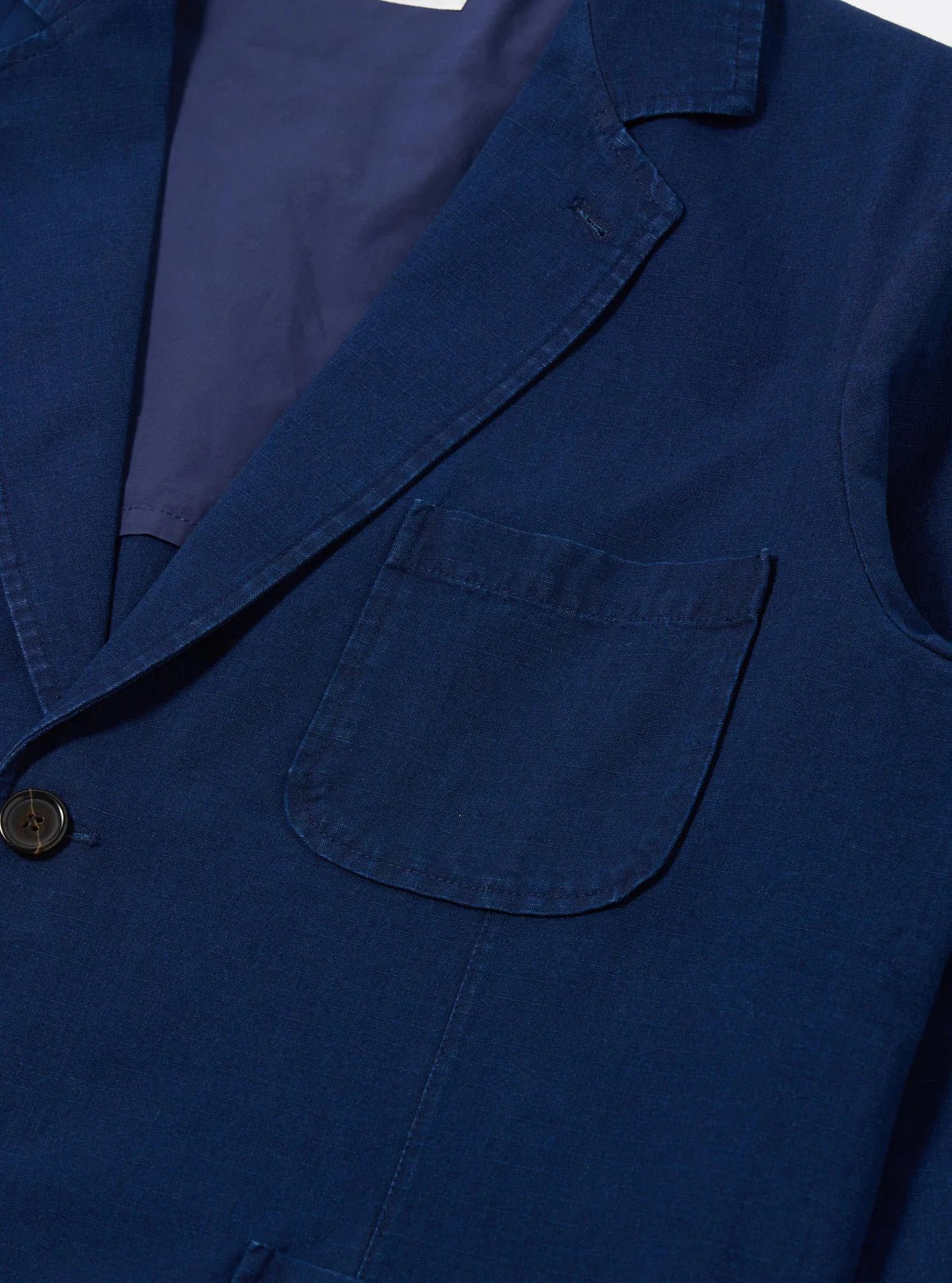 Universal Works Two Button Jacket Kimstop Indigo - Steranko Clothing Manchester