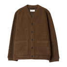 Universal Works Wool Fleece Advance Cardigan Brown Marl - Steranko Clothing Manchester