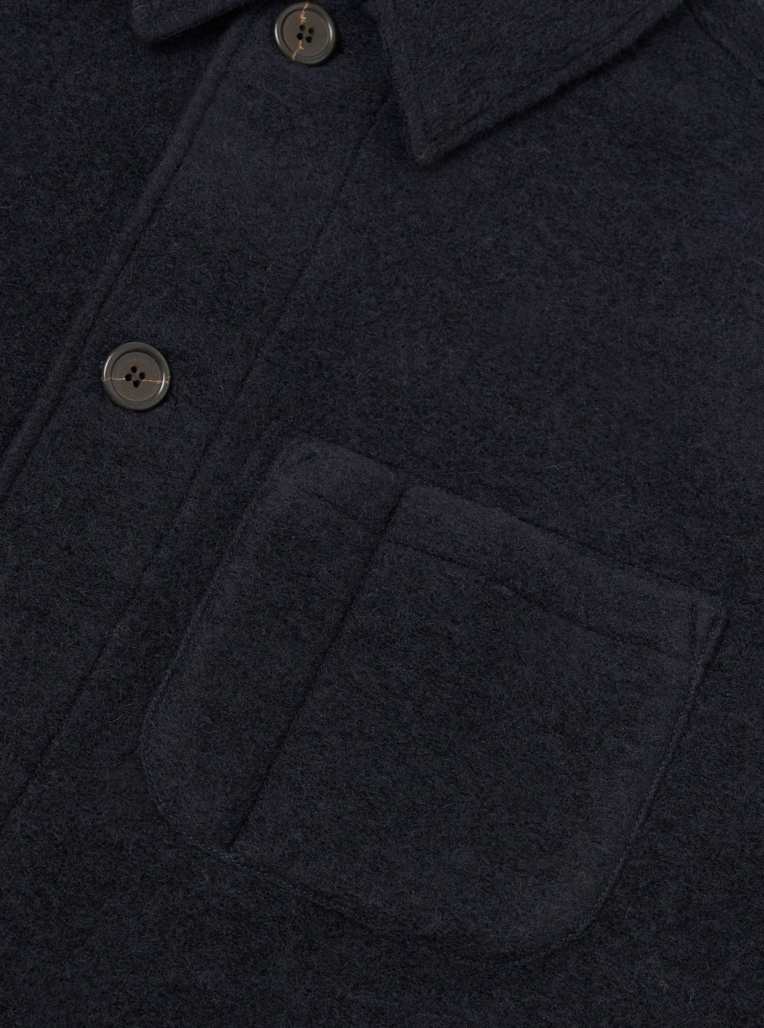 Universal Works Wool Fleece Field Jacket Navy - Steranko Clothing Manchester