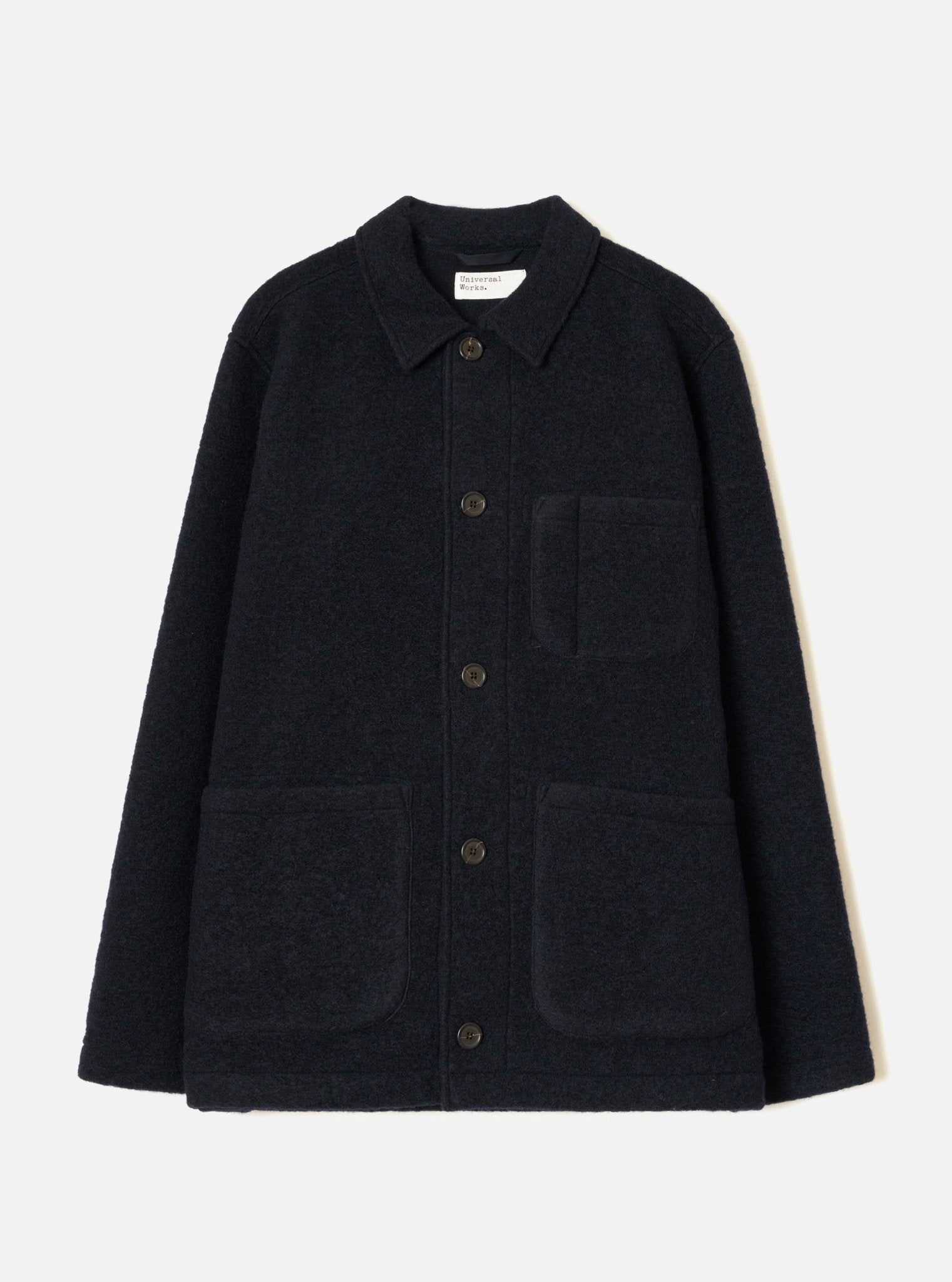 Universal Works Wool Fleece Field Jacket Navy - Steranko Clothing Manchester