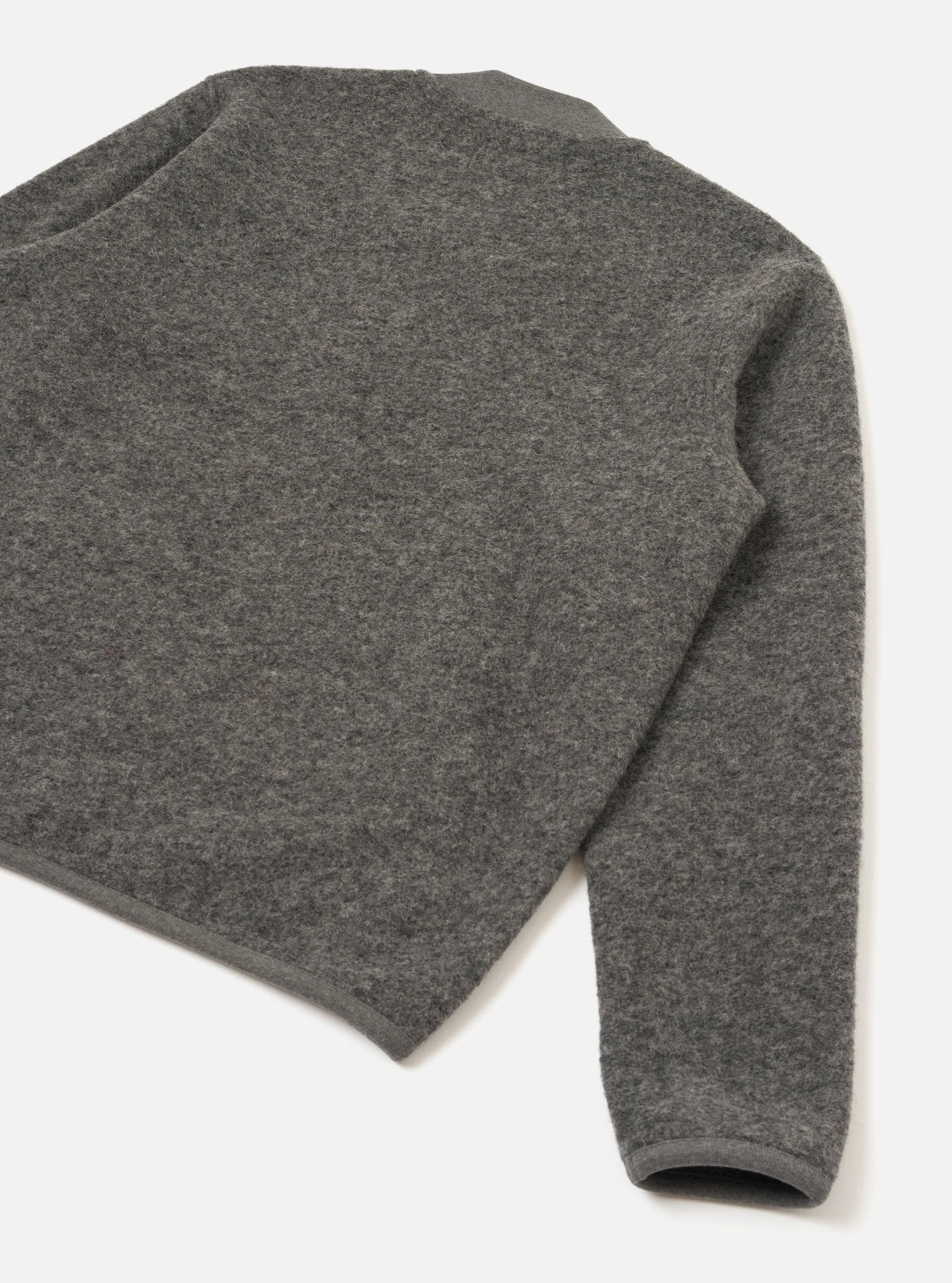 Universal Works Wool Fleece Zip Bomber Grey Marl - Steranko Clothing Manchester