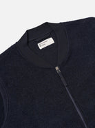 Universal Works Wool Fleece Zip Bomber Navy - Steranko Clothing Manchester