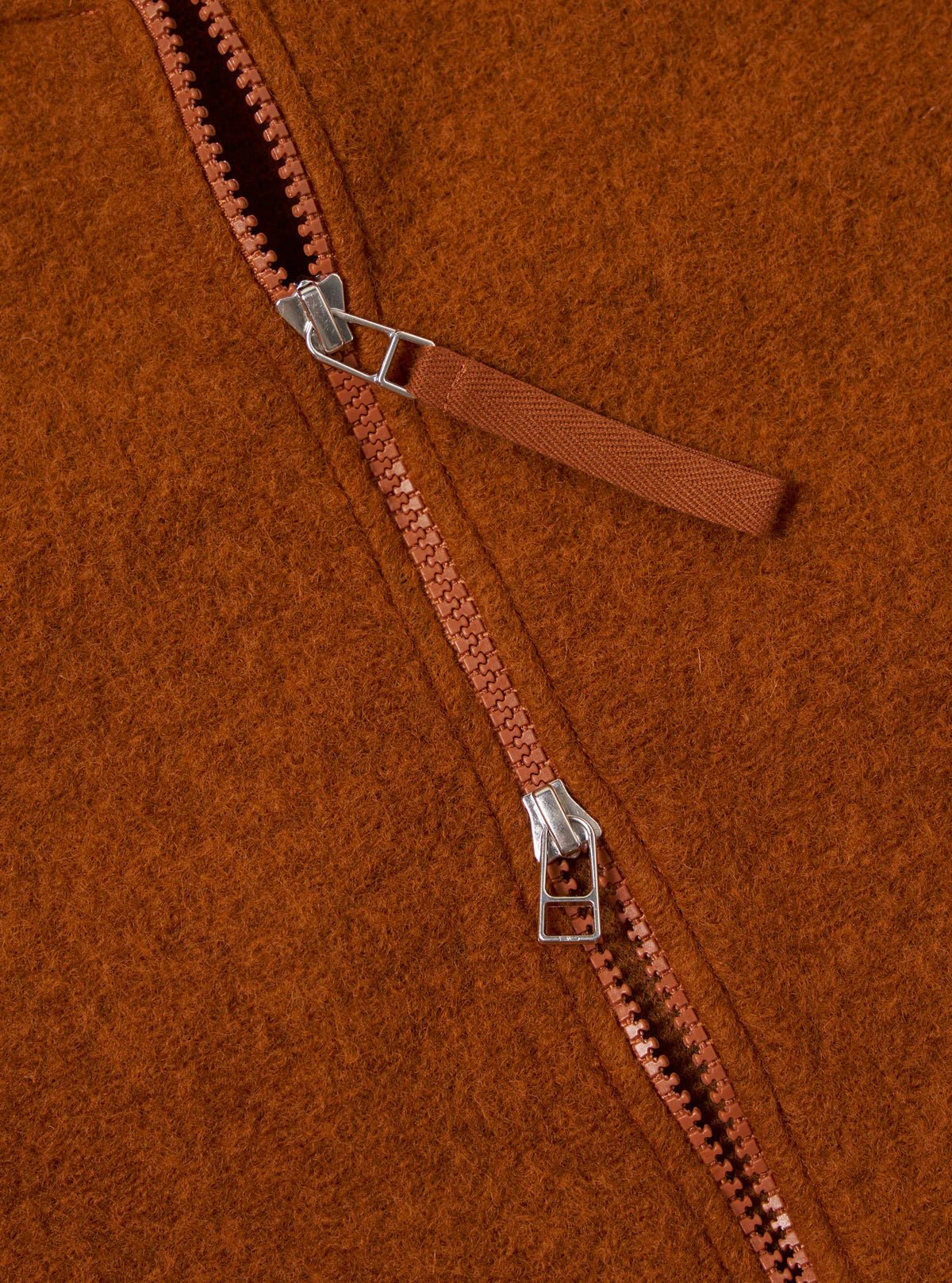 Universal Works Wool Fleece Zip Bomber Rust - Steranko Clothing Manchester