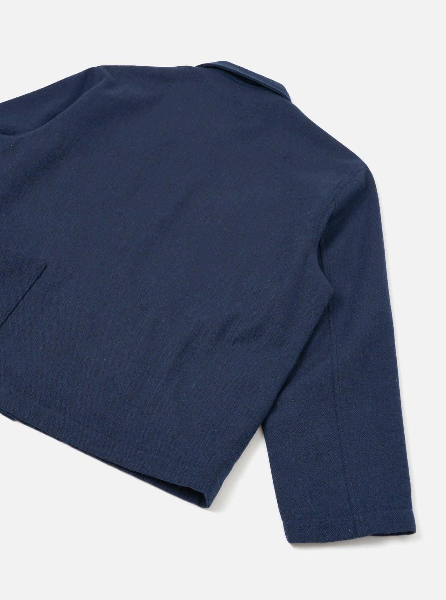 Universal Works Wool Herringbone Ives Jacket Navy - Steranko Clothing Manchester