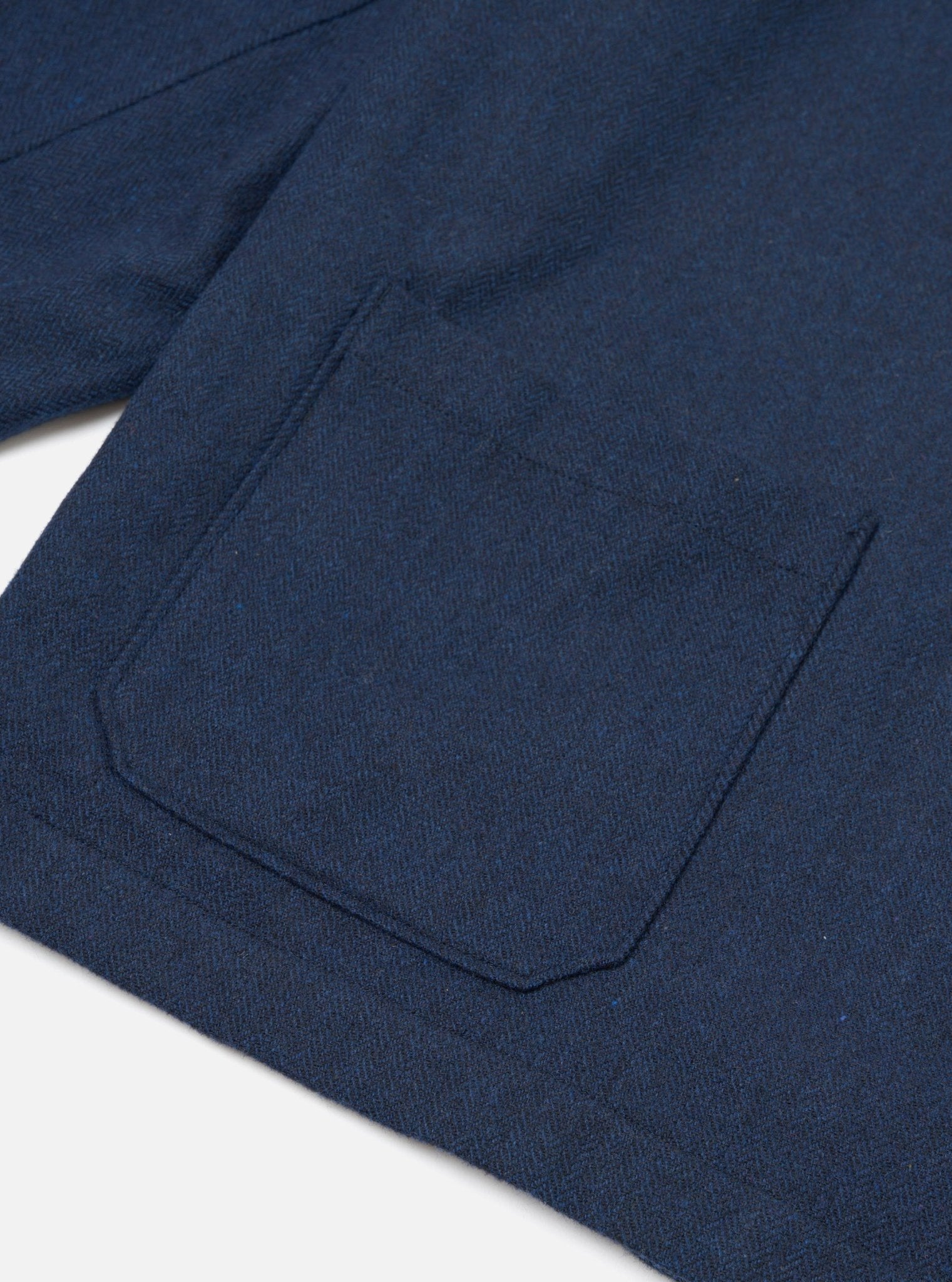 Universal Works Wool Herringbone Ives Jacket Navy - Steranko Clothing Manchester