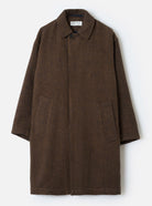 Universal Works Wool Tweed Mix Stan Coat Navy/Brown - Steranko Clothing Manchester