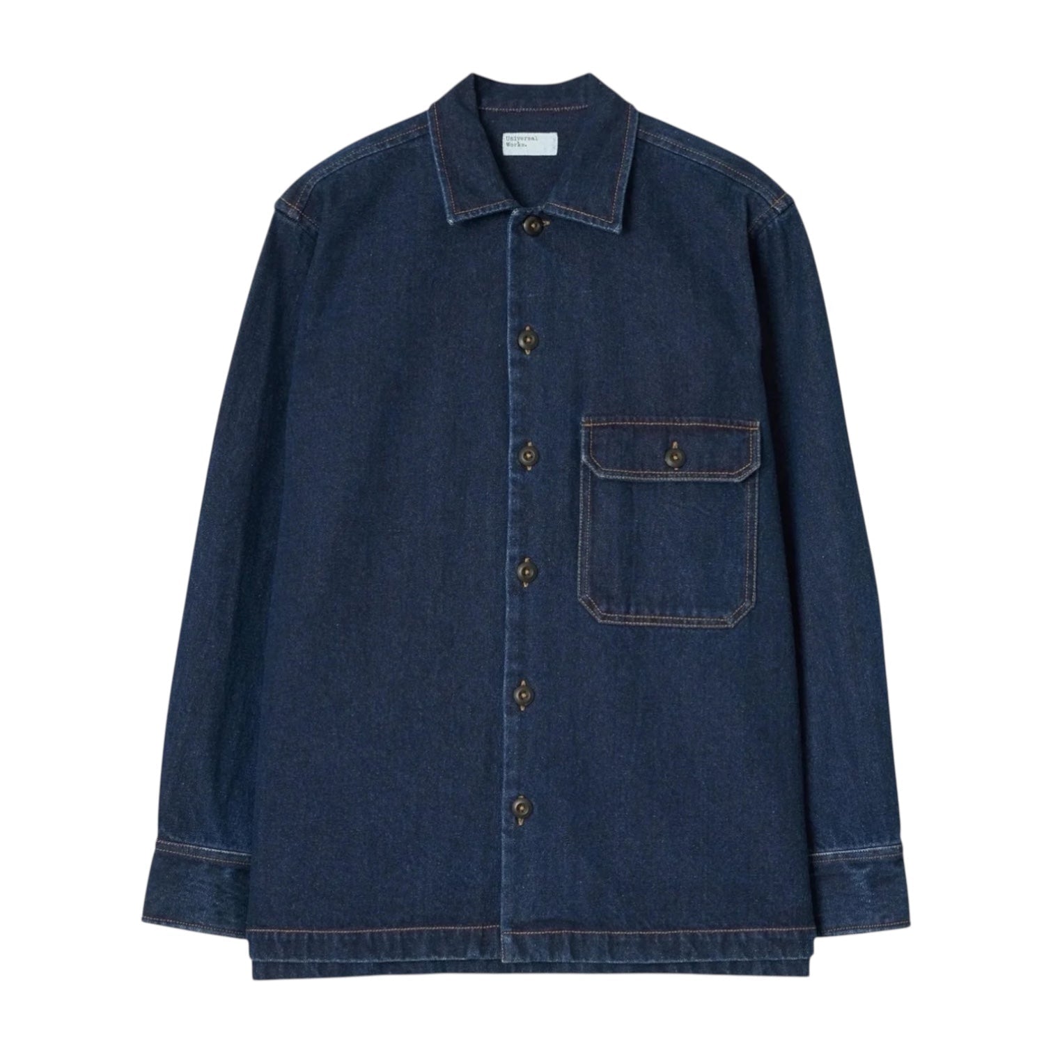 Universal Works Work Denim Fatigue Shirt Indigo - Steranko Clothing Manchester