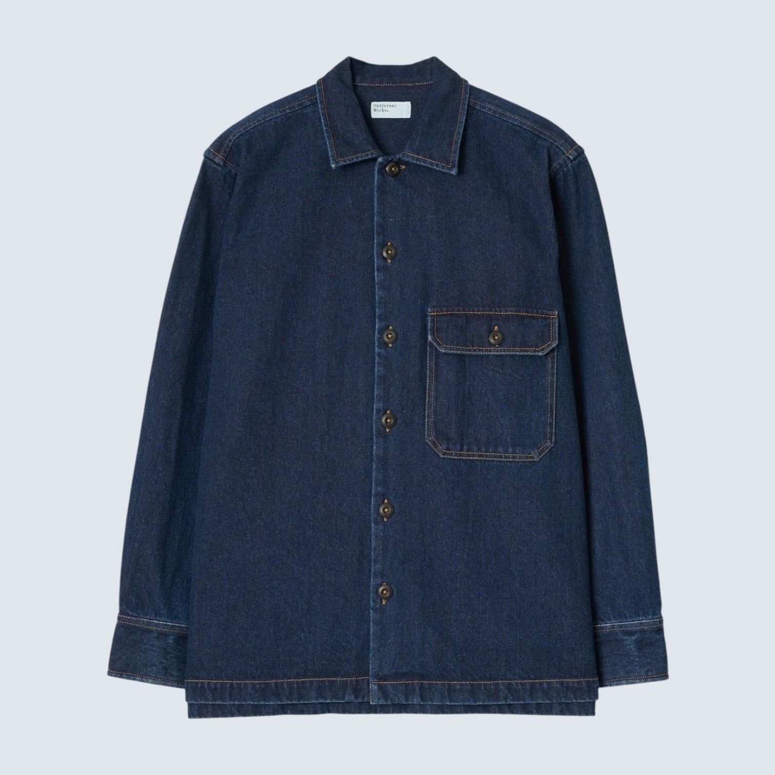 Universal Works Work Denim Fatigue Shirt Indigo - Steranko Clothing Manchester