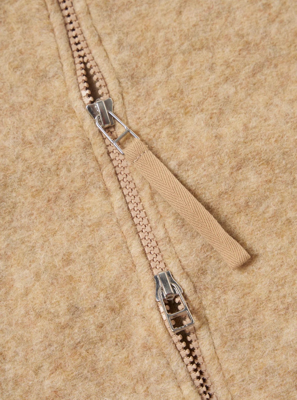 Universal Works Zip Bomber Wool Fleece Fawn - Steranko Clothing Manchester