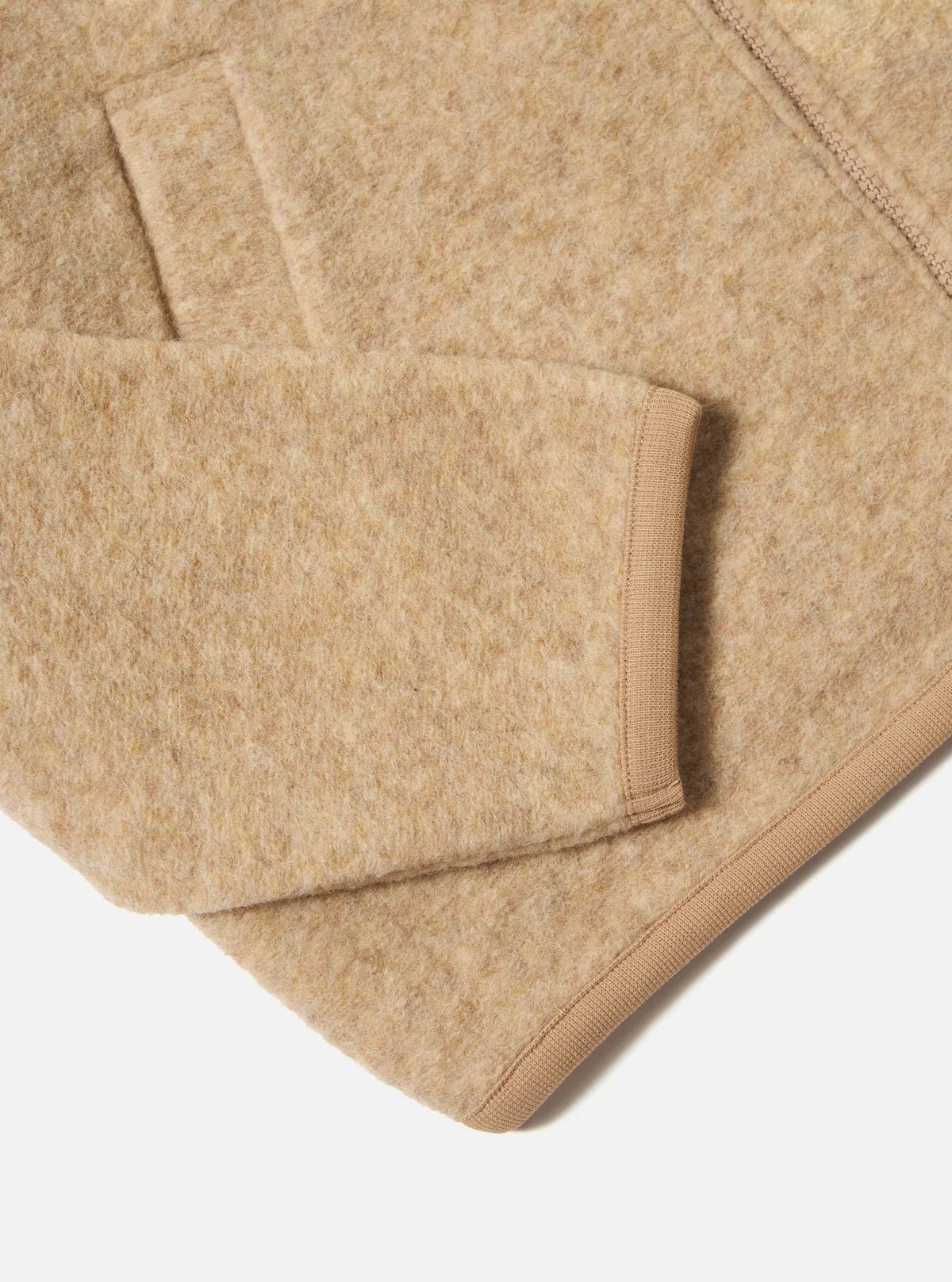 Universal Works Zip Bomber Wool Fleece Fawn - Steranko Clothing Manchester