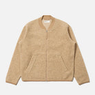 Universal Works Zip Bomber Wool Fleece Fawn - Steranko Clothing Manchester