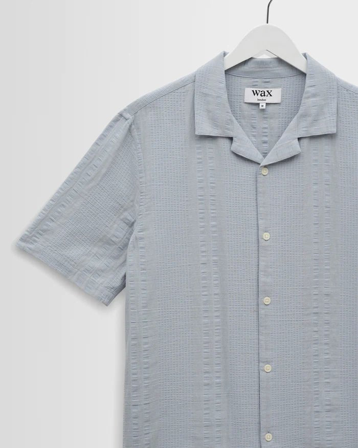 Wax Didcot Double Weave Seersucker Blue - Steranko Clothing Manchester