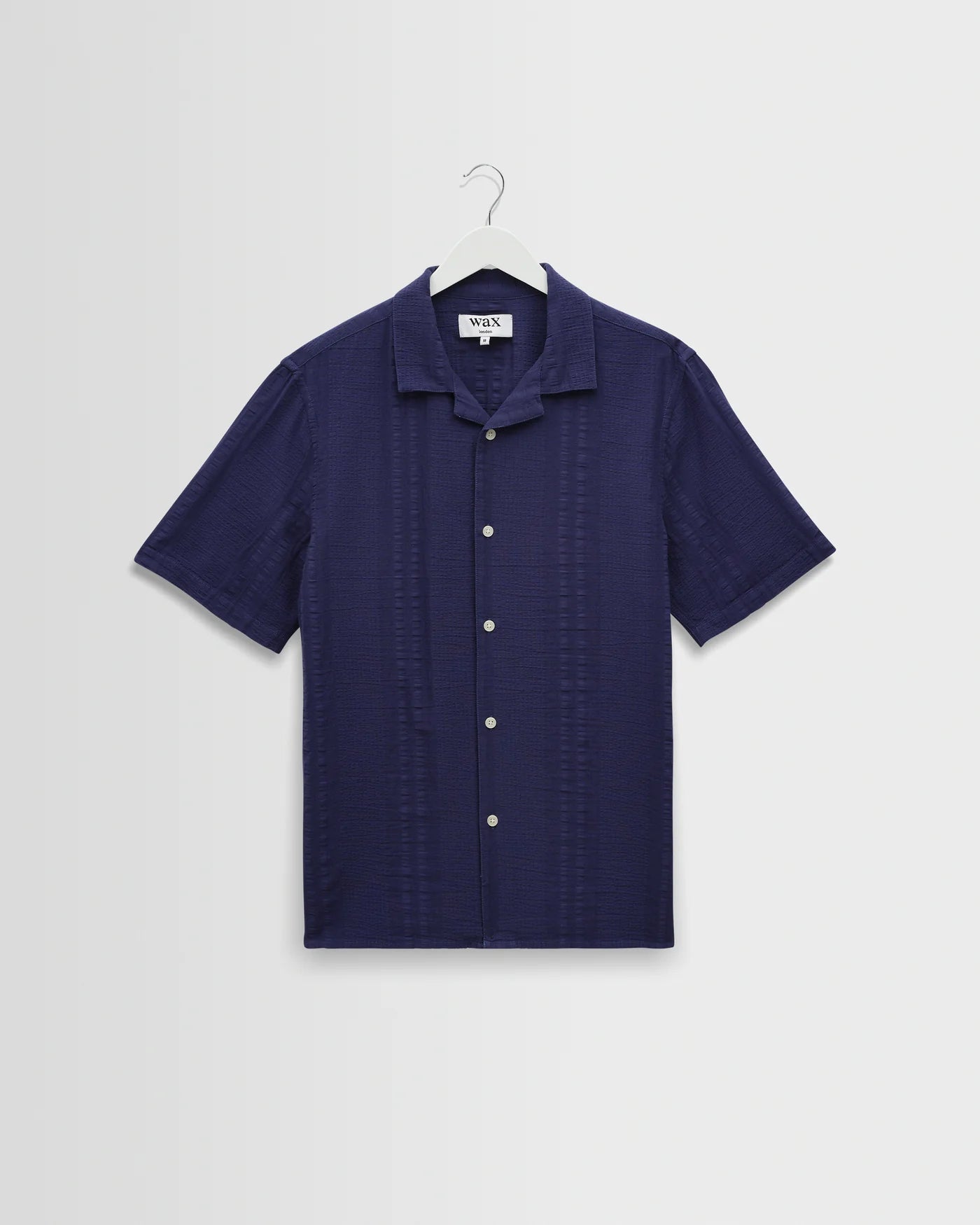 Wax Didcot Double Weave Seersucker Dark Blue - Steranko Clothing Manchester