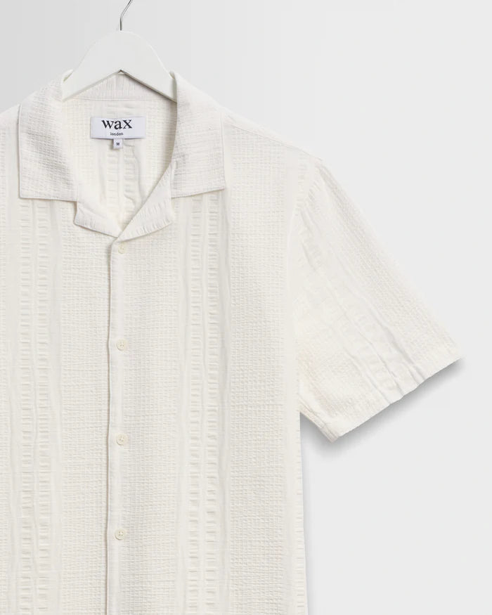 Wax Didcot Double Weave Seersucker Ecru - Steranko Clothing Manchester