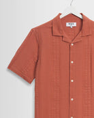 Wax Didcot Double Weave Seersucker Rust - Steranko Clothing Manchester