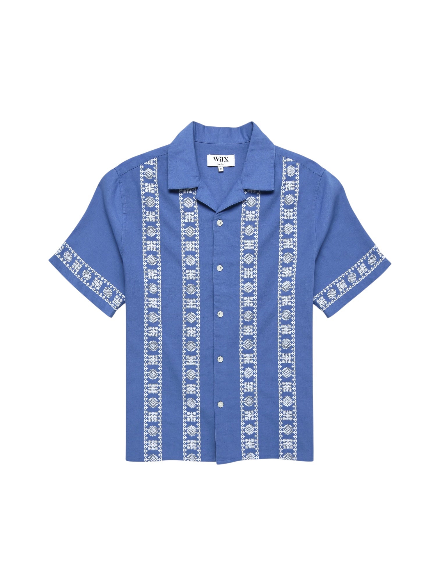 Wax Didcot Shirt Placement Border Blue - Steranko Clothing Manchester