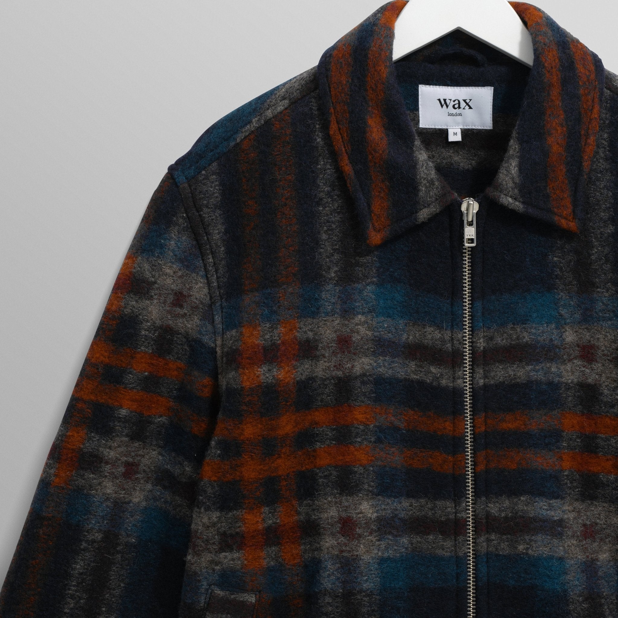 Wax Heath Jacket Wool Check Navy / Multi - Steranko Clothing Manchester