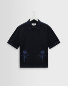 Wax Keats Shirt Dahlia Embroidery Navy - Steranko Clothing Manchester