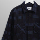 Wax Whiting Overshirt Skate Check Navy / Blue - Steranko Clothing Manchester