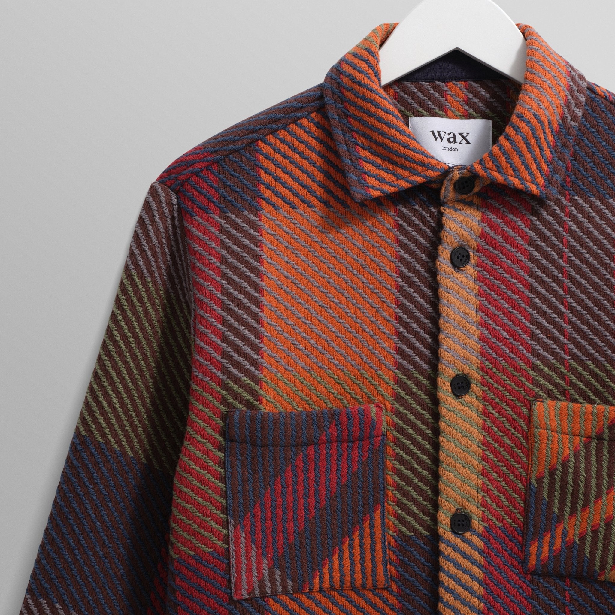 Wax Whiting Overshirt Tempo Check Orange Multi - Steranko Clothing Manchester