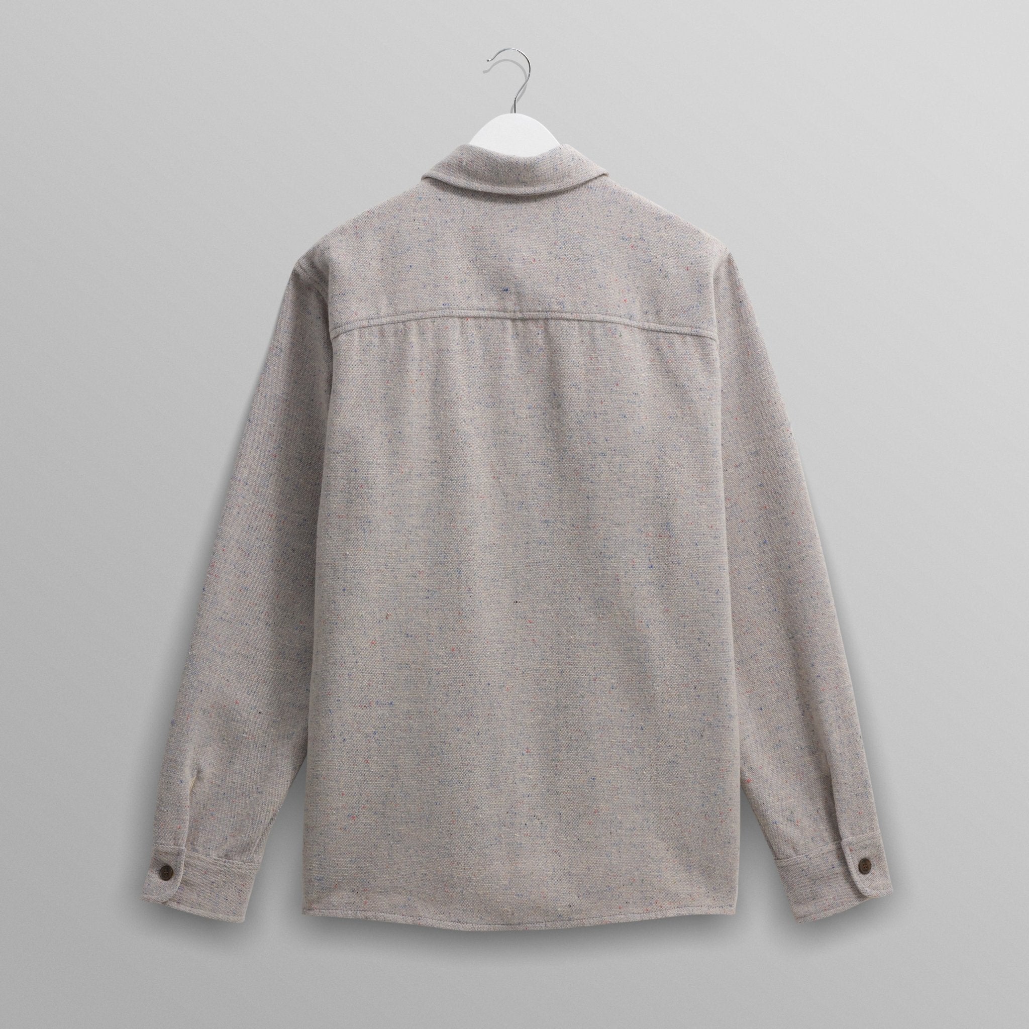 Wax Whiting Overshirt Wool Blend Fleck Blue - Steranko Clothing Manchester
