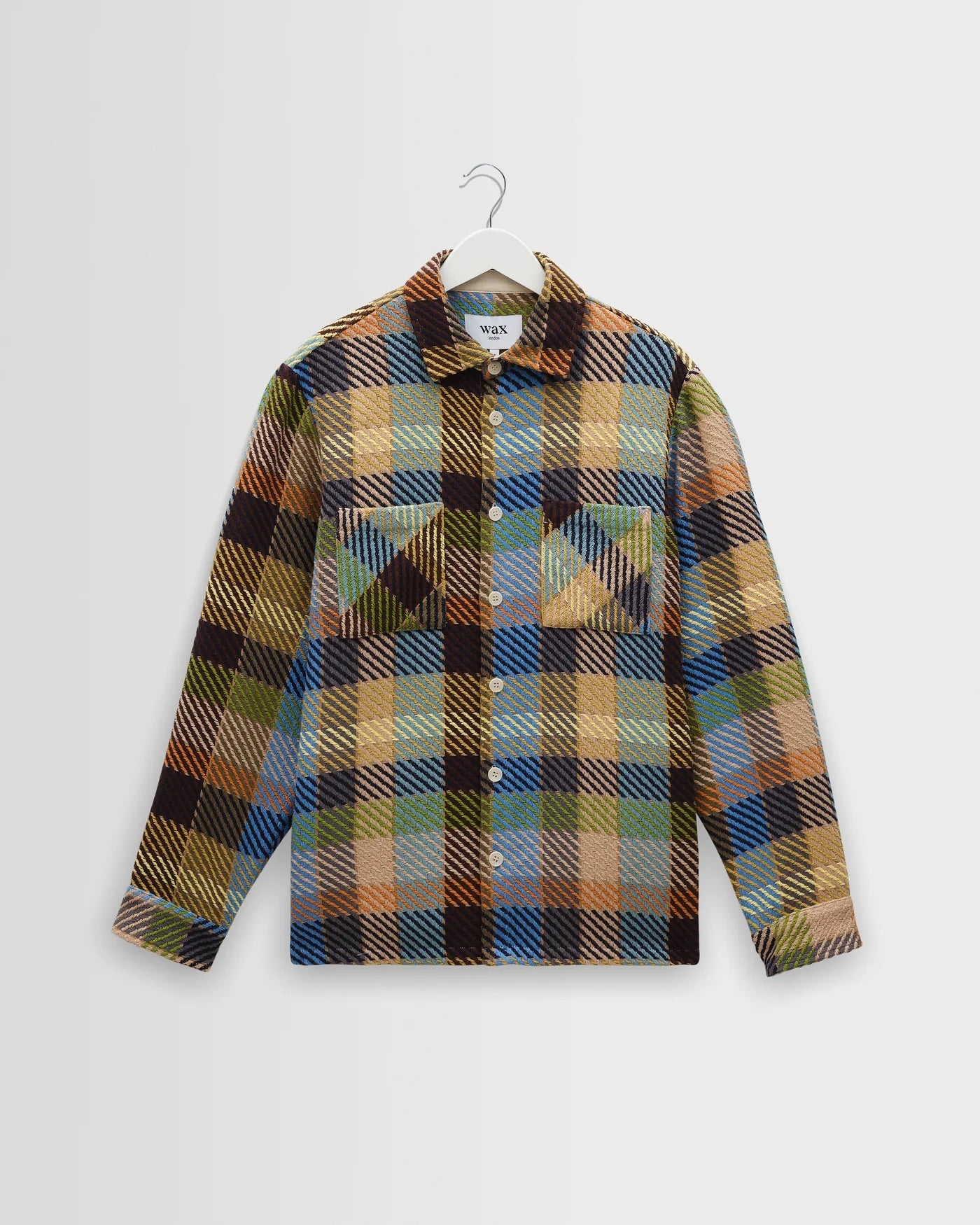 Wax Whiting Shirt Pike Check Khaki - Steranko Clothing Manchester