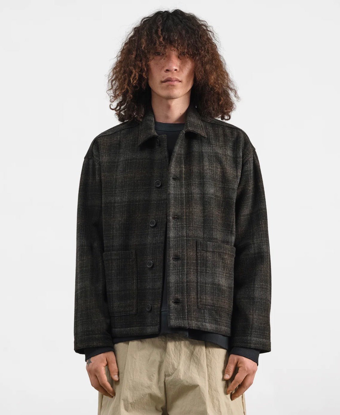 YMC PJ Overshirt Brown Multi - Steranko Clothing Manchester