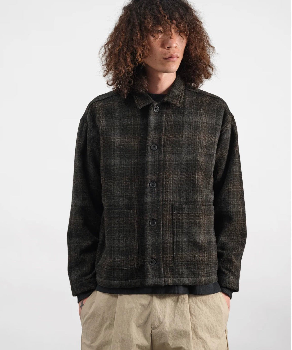 YMC PJ Overshirt Brown Multi - Steranko Clothing Manchester