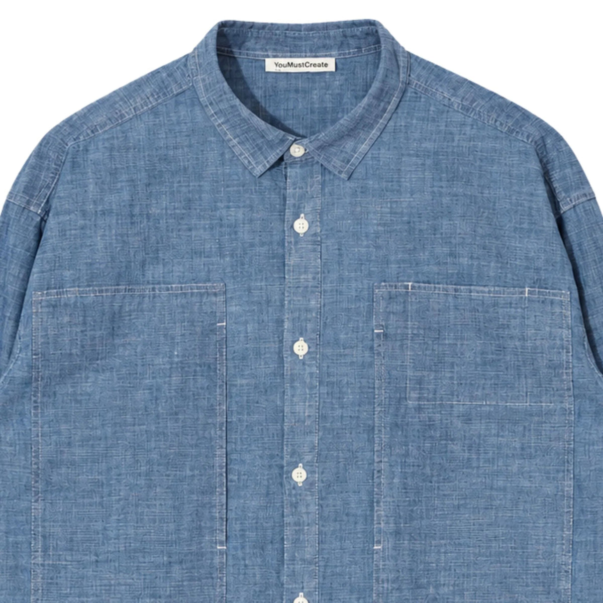 YMC Trapper Shirt Chambray - Steranko Clothing Manchester
