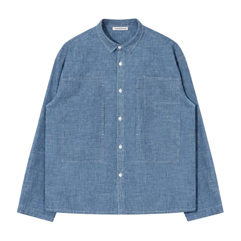 YMC Trapper Shirt Chambray - Steranko Clothing Manchester