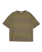 YMC Triple Wide Stripe T-Shirt Green Multi - Steranko Clothing Manchester