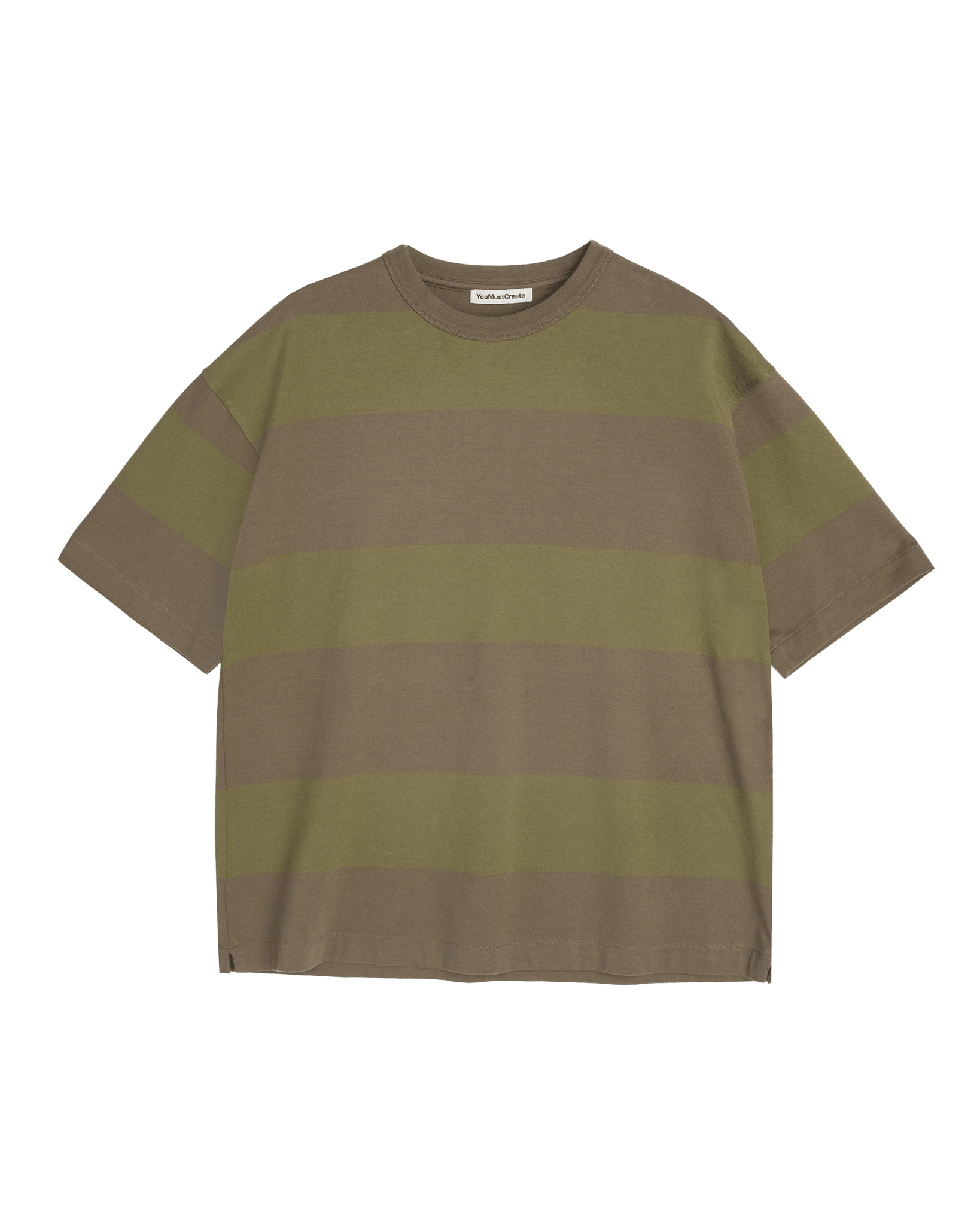 YMC Triple Wide Stripe T-Shirt Green Multi - Steranko Clothing Manchester
