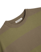 YMC Triple Wide Stripe T-Shirt Green Multi - Steranko Clothing Manchester