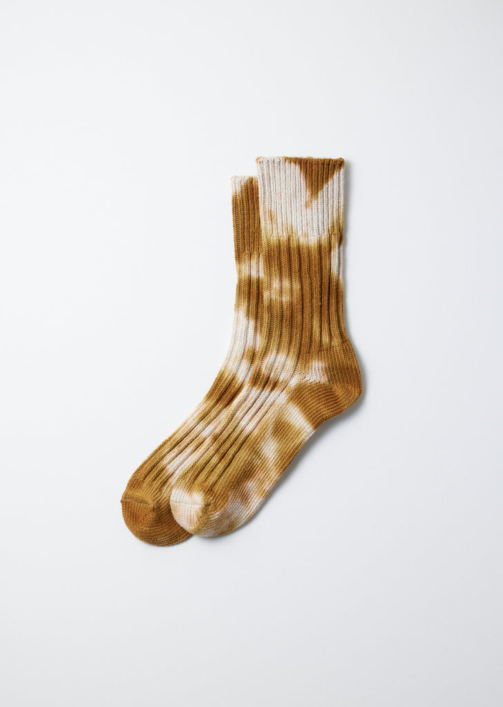 Rototo Chunky Ribbed Tie Dye L Brown / Beige