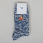 Folk Melange Socks Woad Mix - Steranko Clothing Manchester
