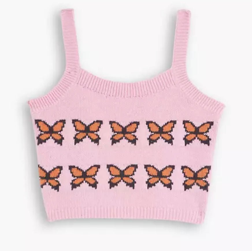 Levi’s Heaven Sweater Tank Butterflies Pink - Steranko Clothing Manchester